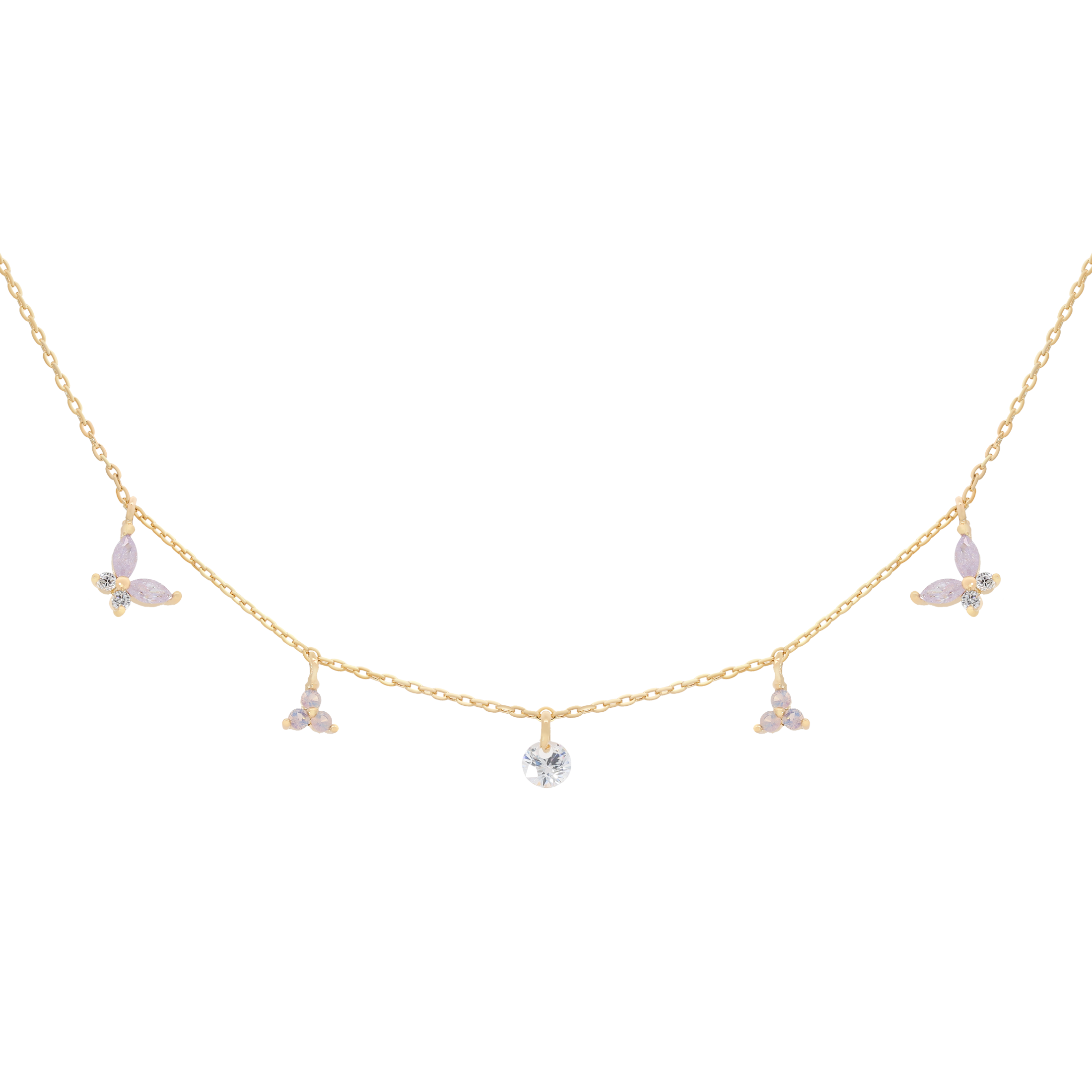 Daydream Butterfly & Gemstone Necklace - Gold