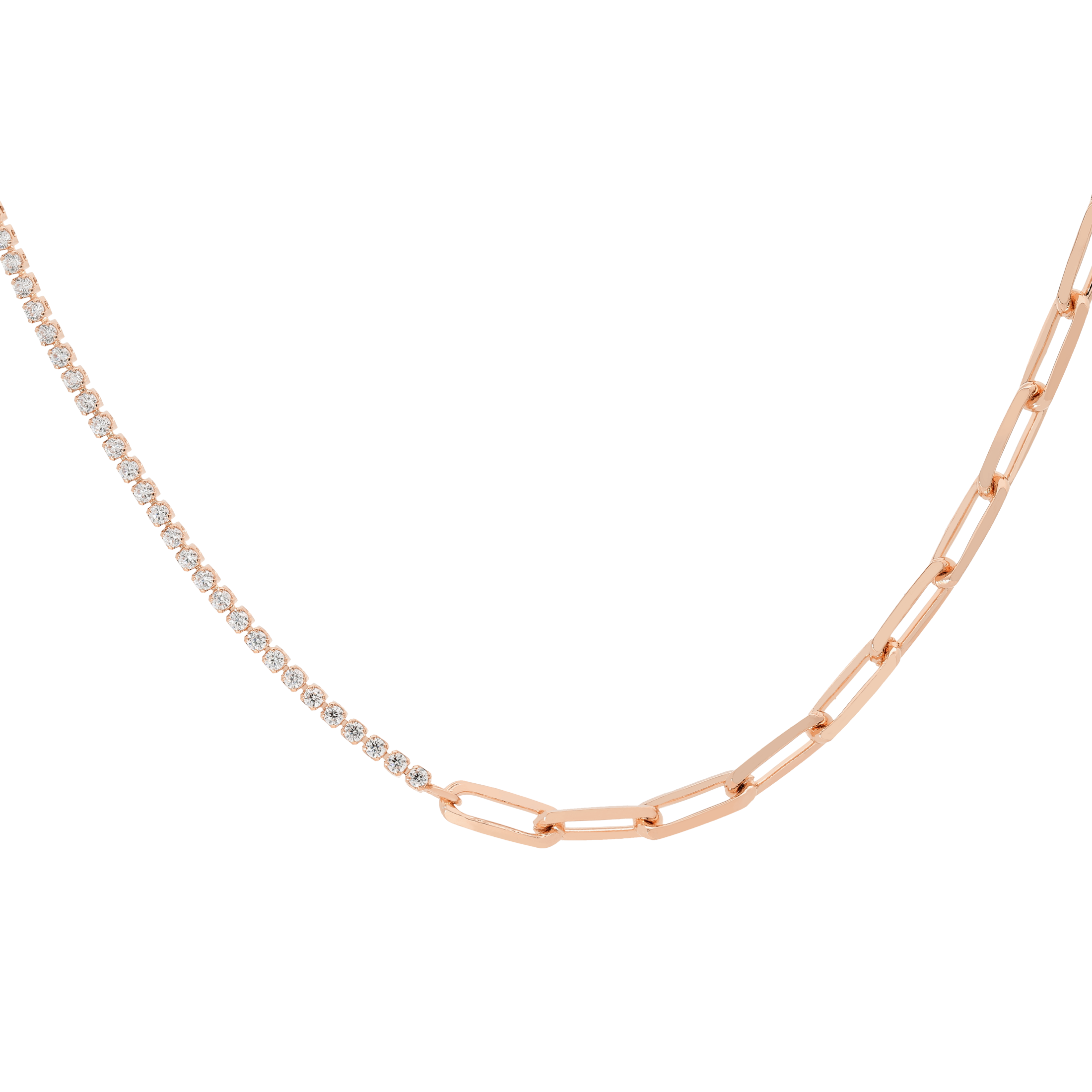Kindred Gemstone & Link Chain Necklace - Rose Gold