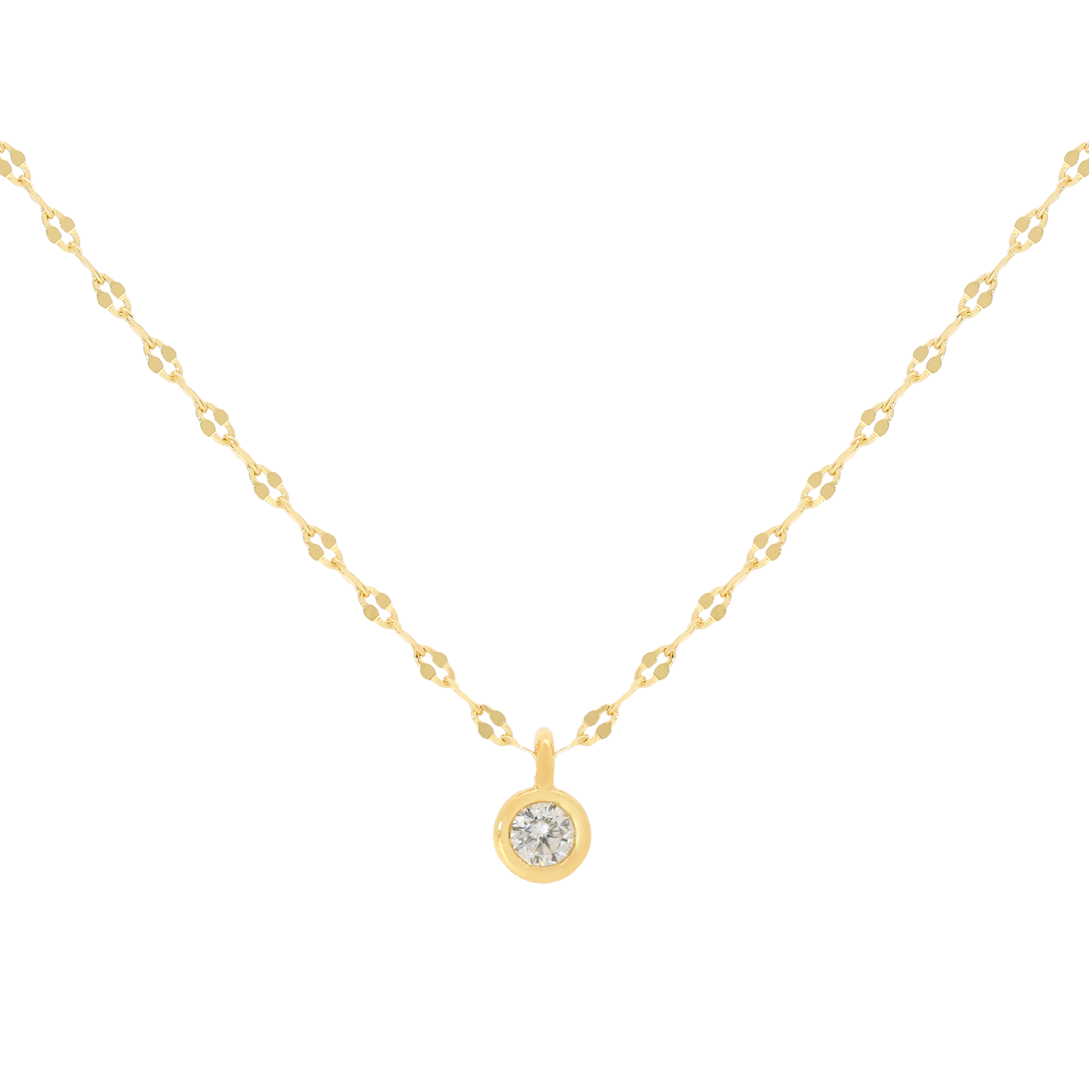 Lilius Gemstone Pendant Fine Chain Necklace - Gold