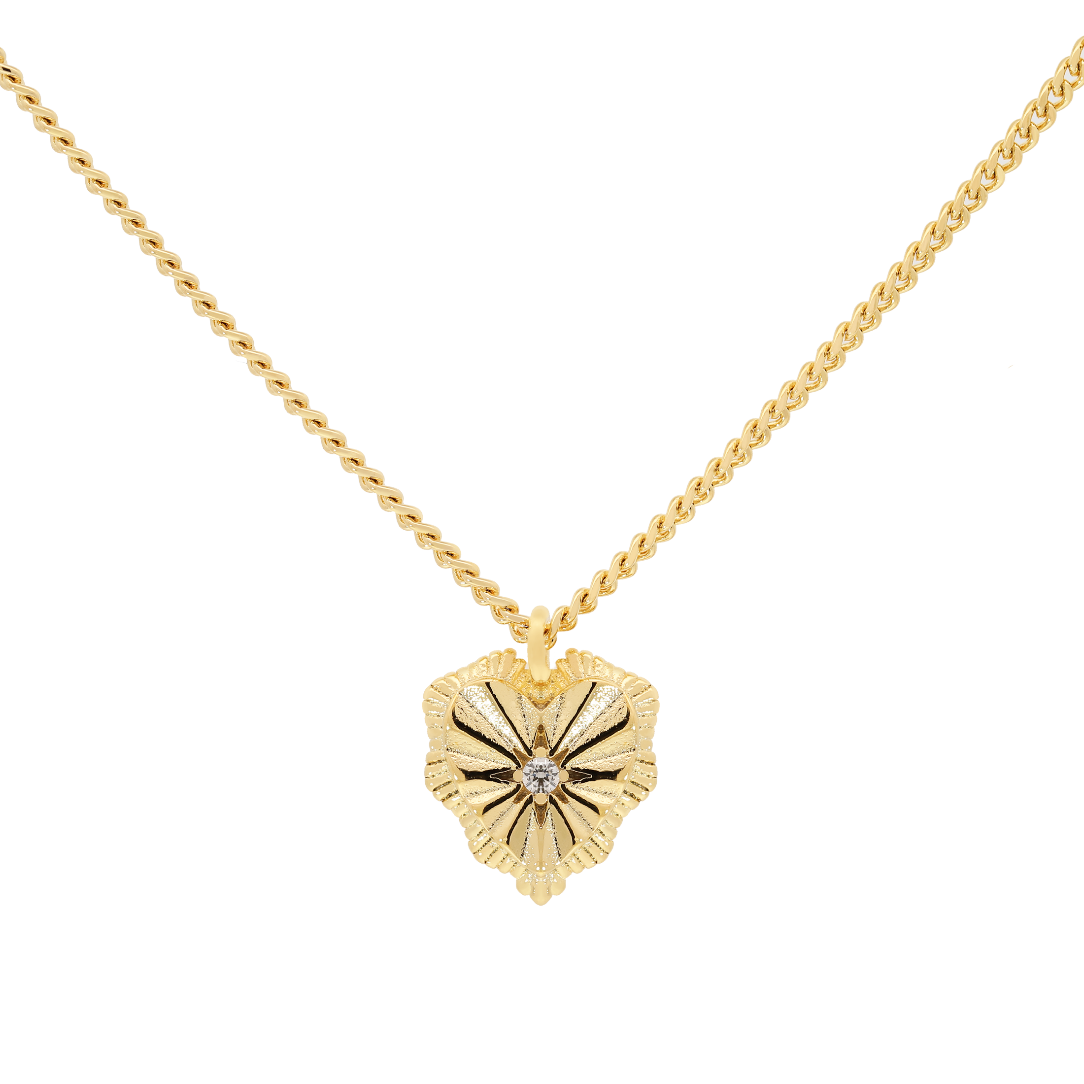 Pulse Heart Pendant Necklace - Gold