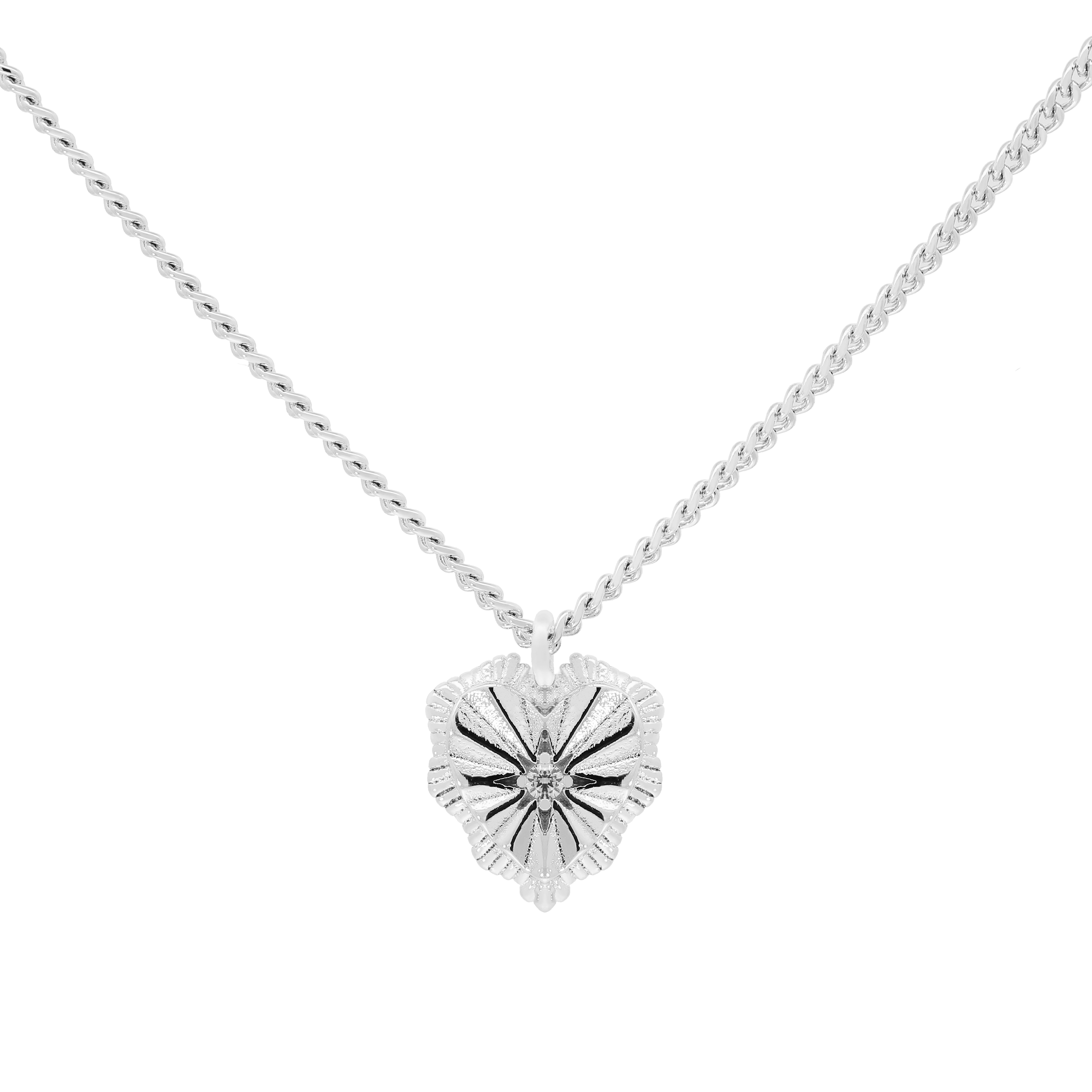 Pulse Heart Pendant Necklace - Sterling Silver