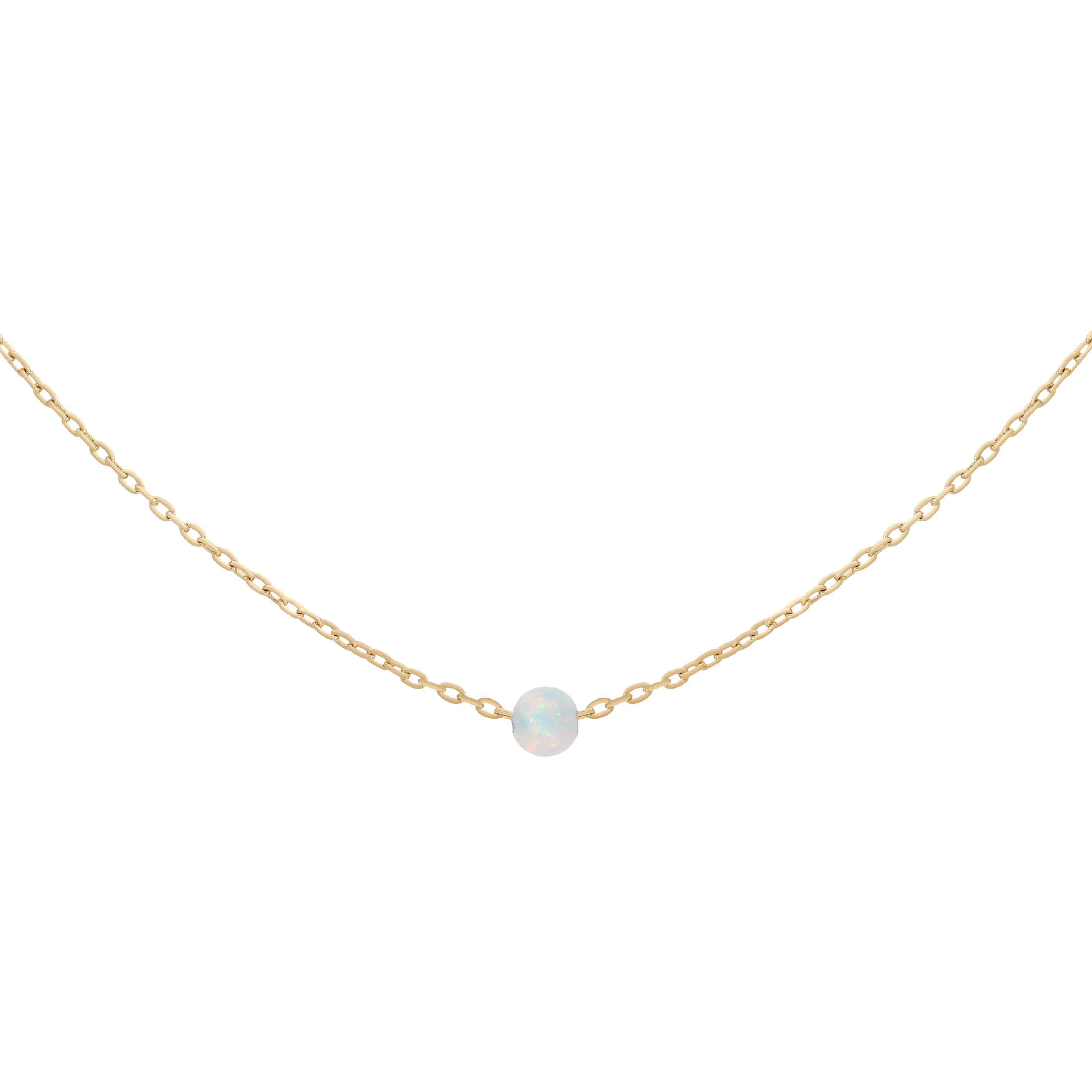 Serenity Opal Stone Necklace - Gold