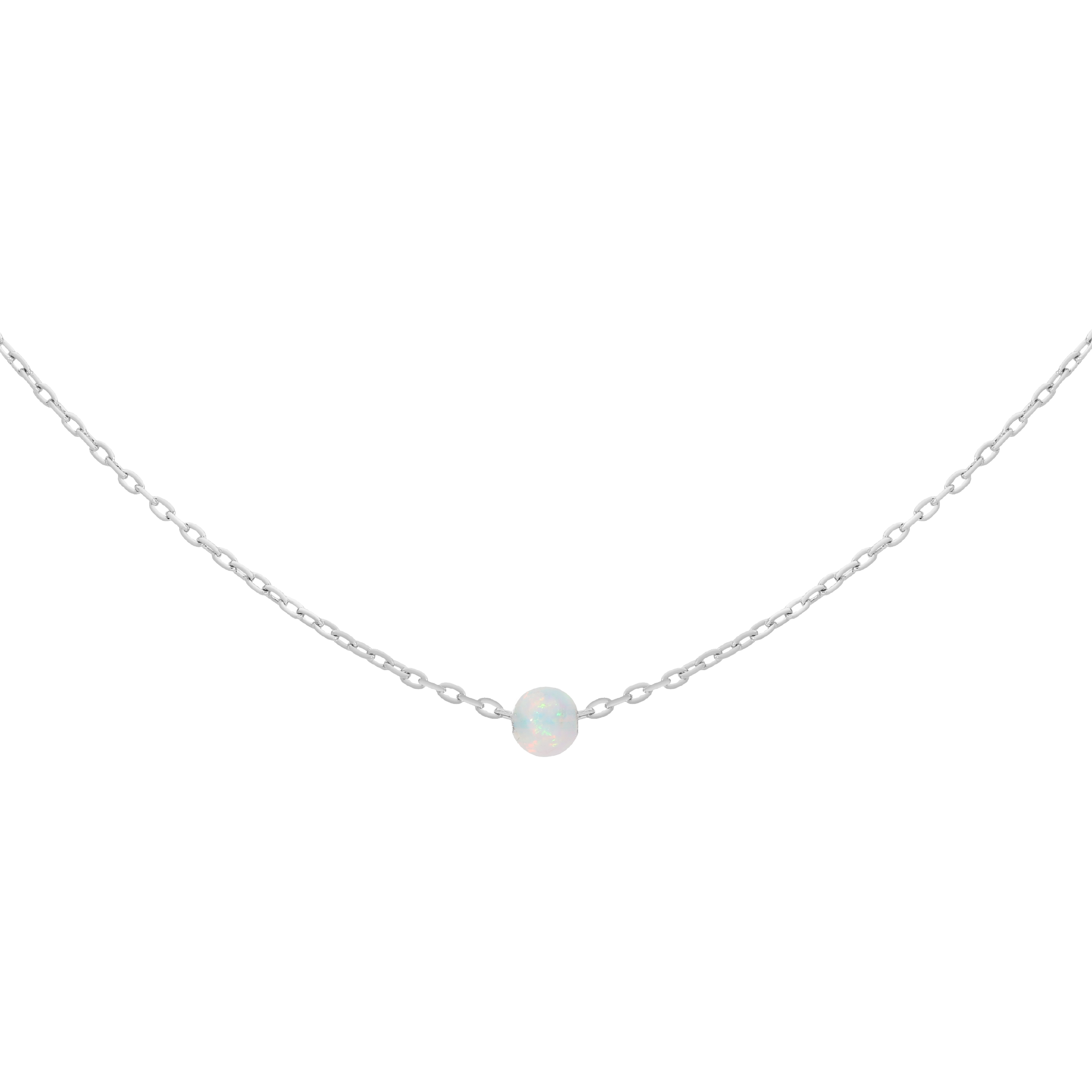 Serenity Opal Stone Necklace - Silver