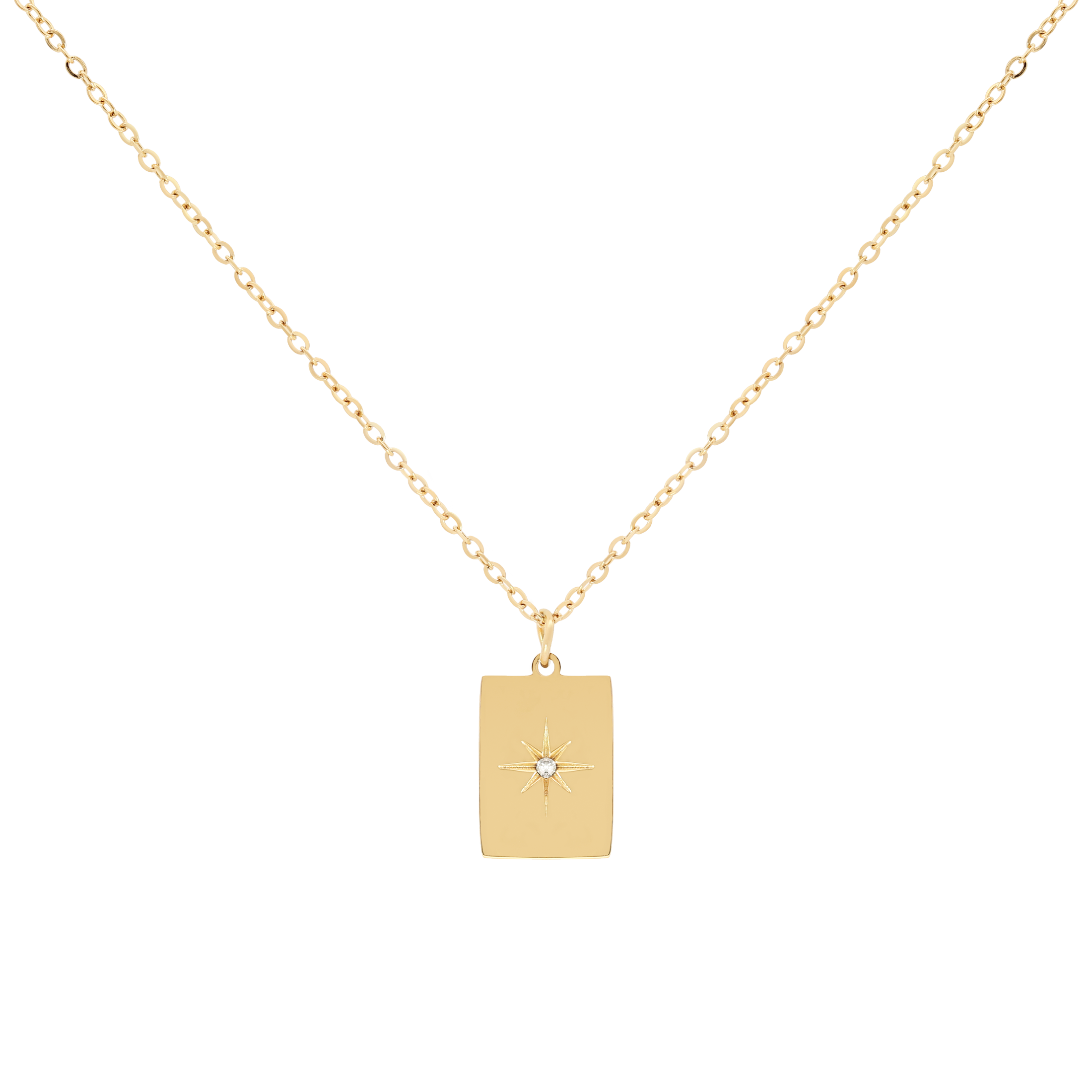 Tarot Card Star Pendant Necklace - Gold