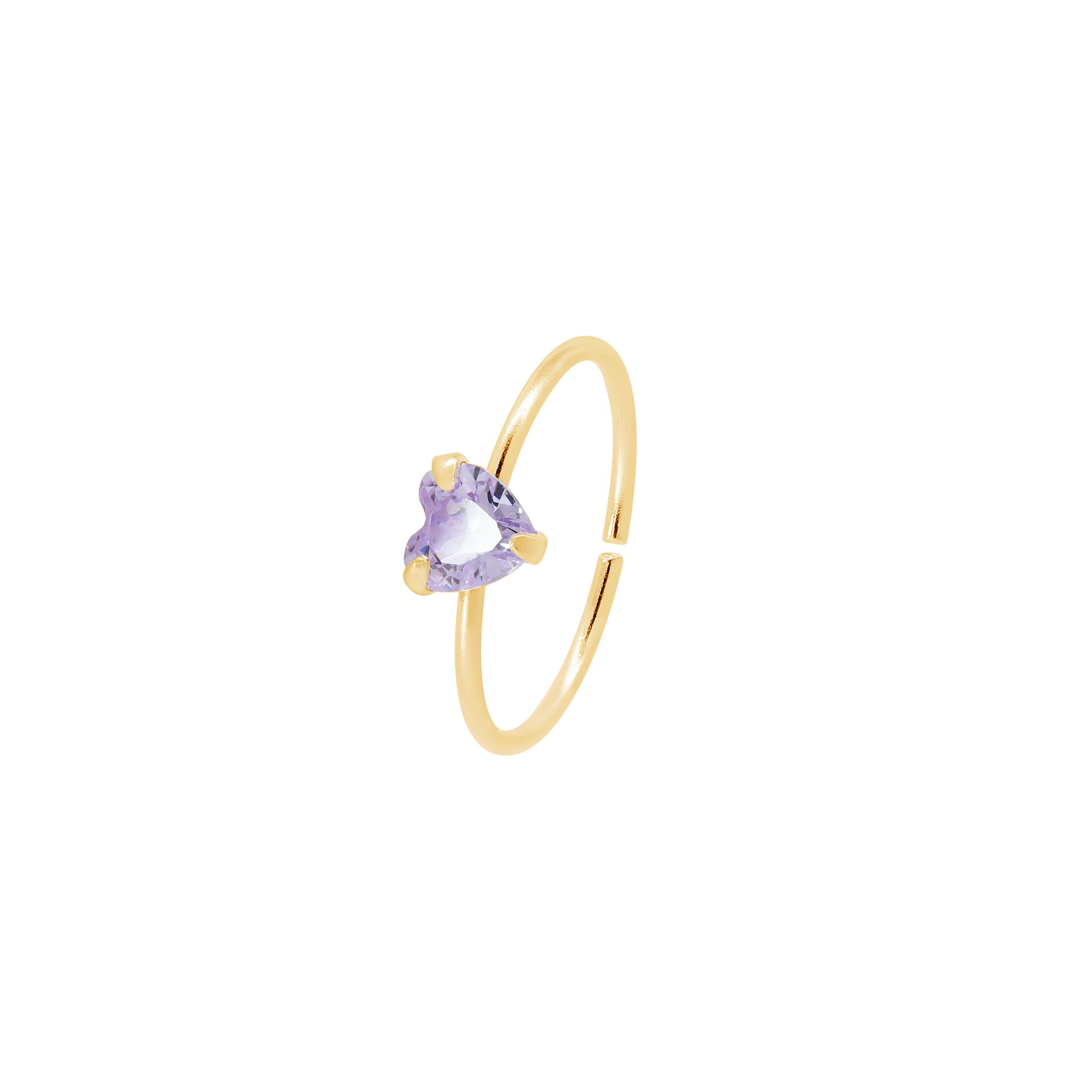 Purity Heart Nose Ring Sterling Silver & 18K Plating - Lavender/Gold