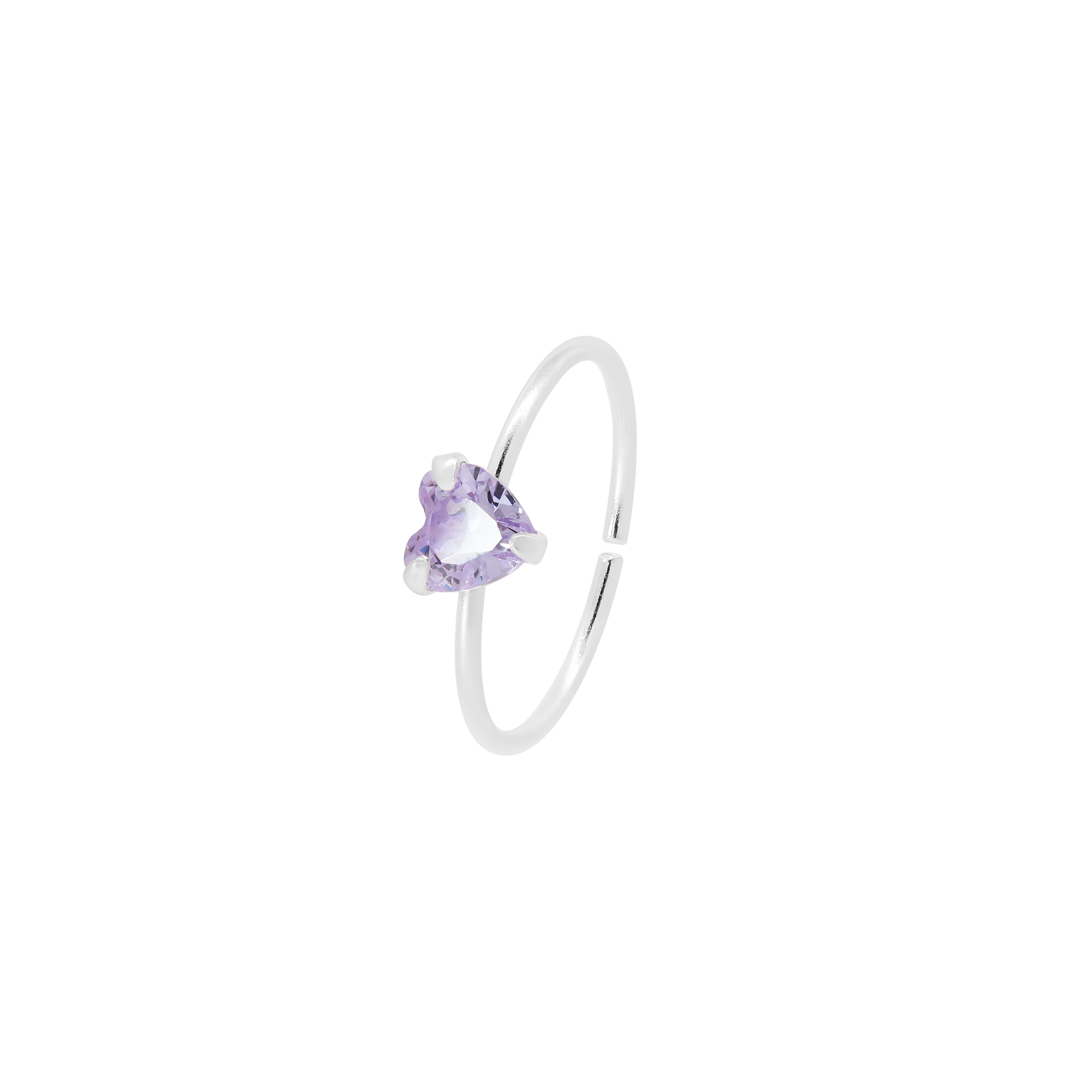 Purity Heart Nose Ring Sterling Silver & 18K Plating - Lavender/Silver