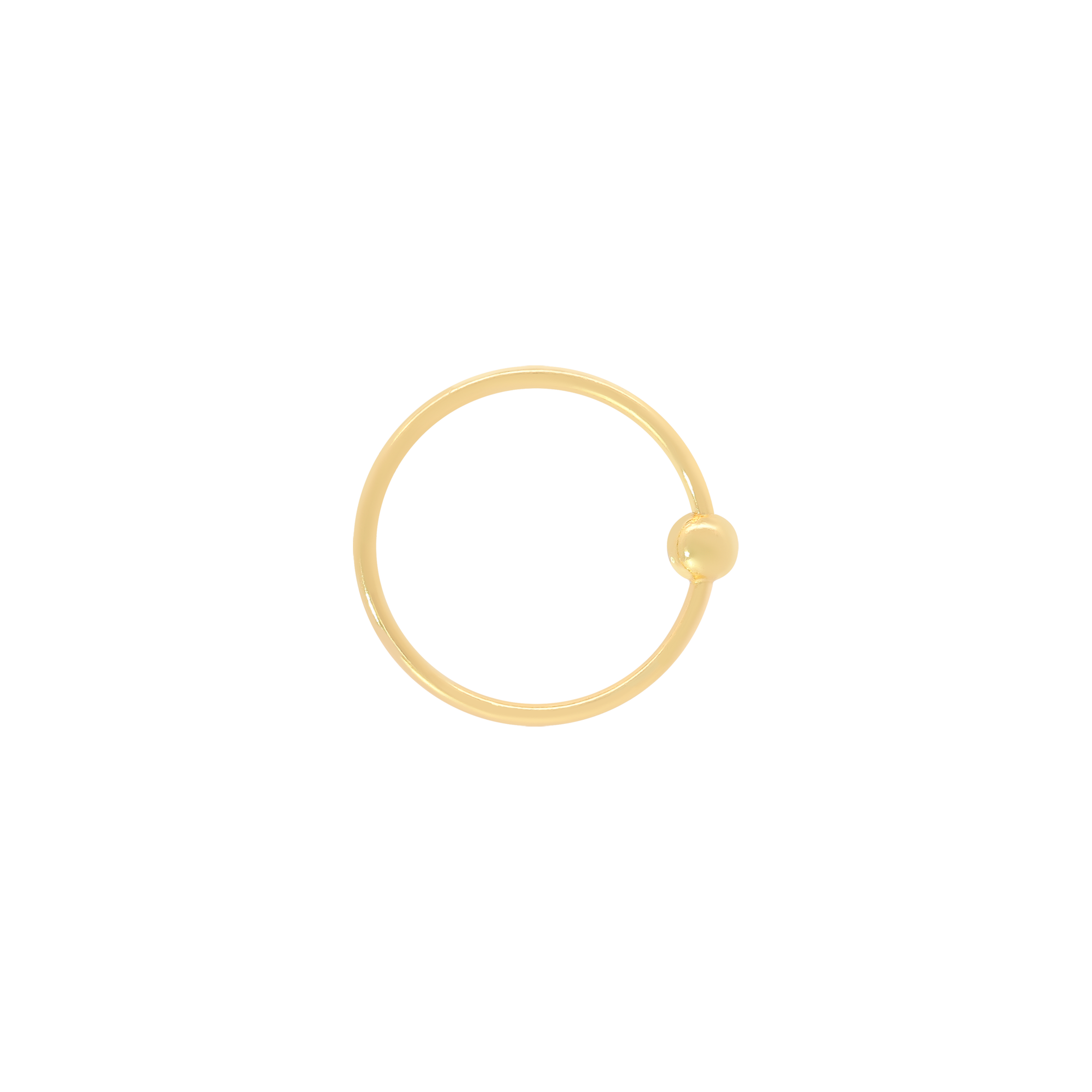Nose Ring With Ball Sterling Silver & 18K Plating - Gold