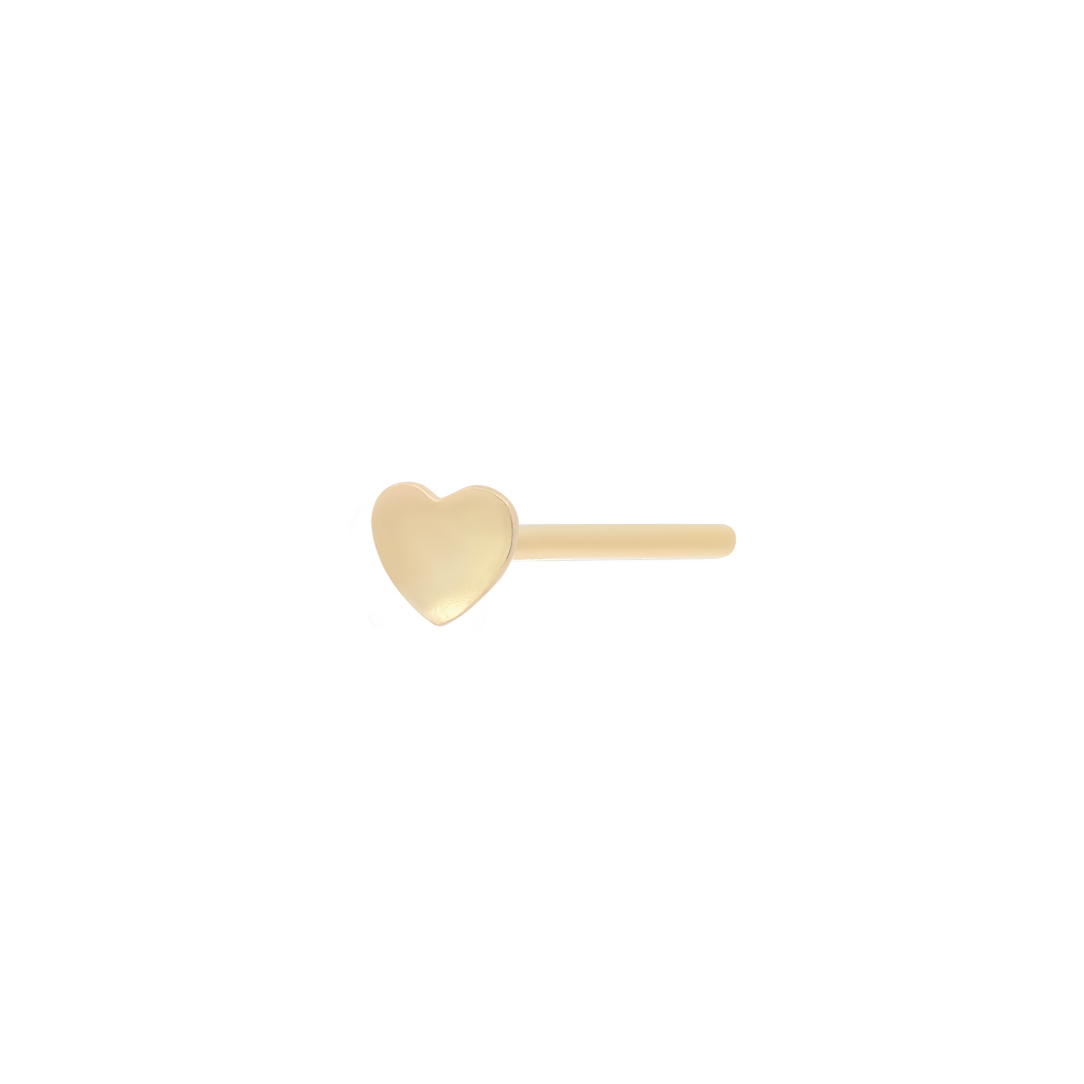 Puffy Heart Nose Stud Piercing - 14K Solid Gold – Loveless Friday