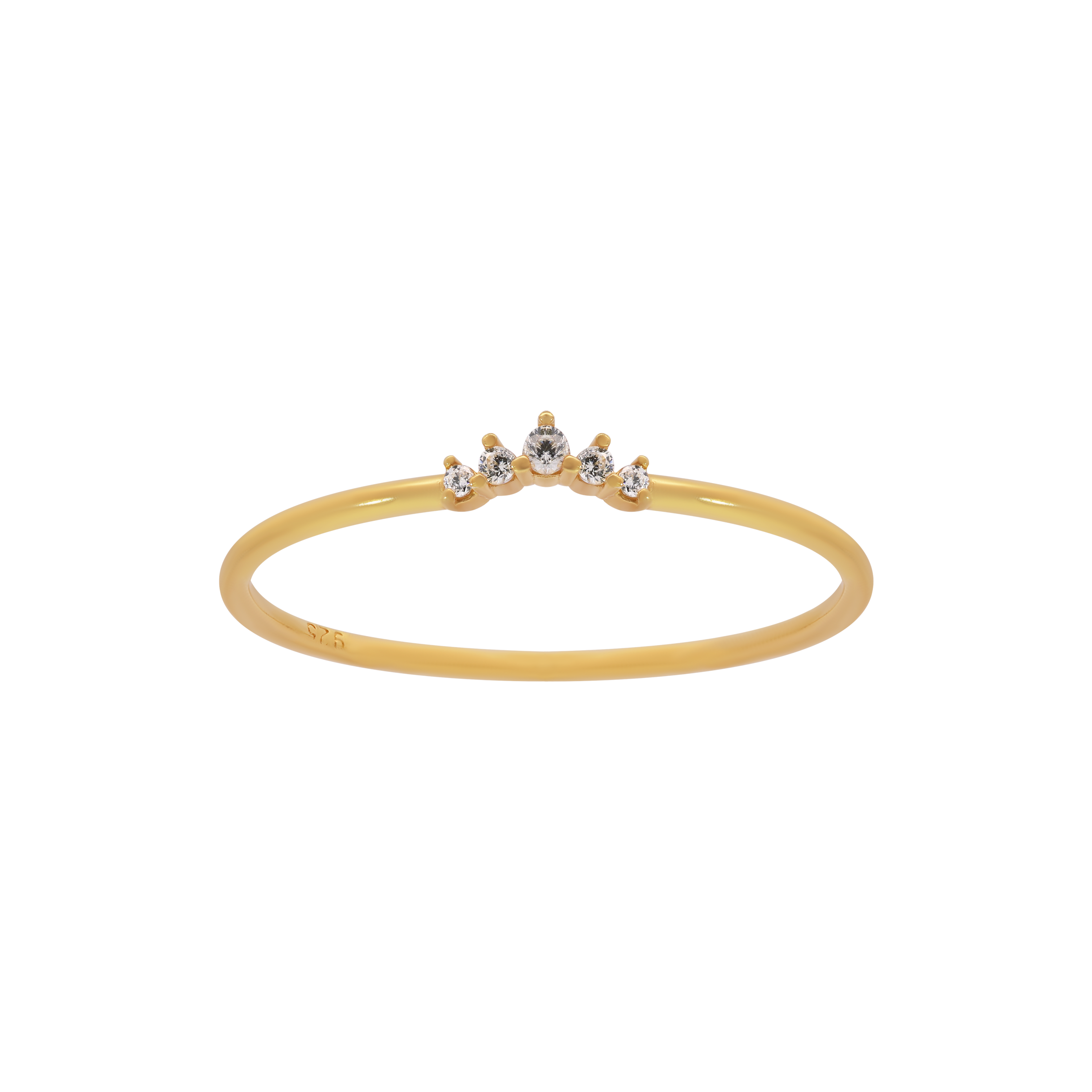 Arc Gemstone Fine Ring - Gold