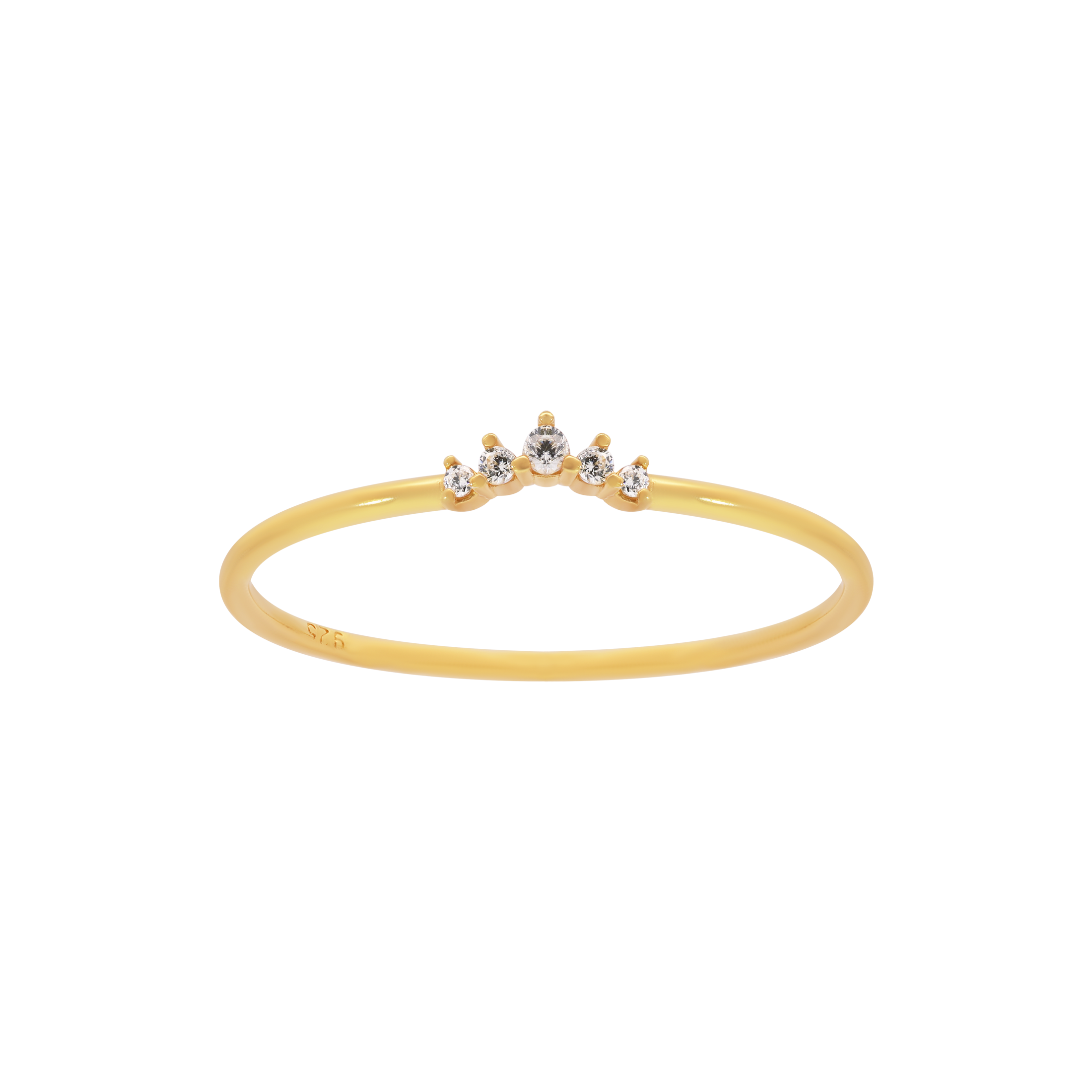 Arc Gemstone Fine Ring - Gold