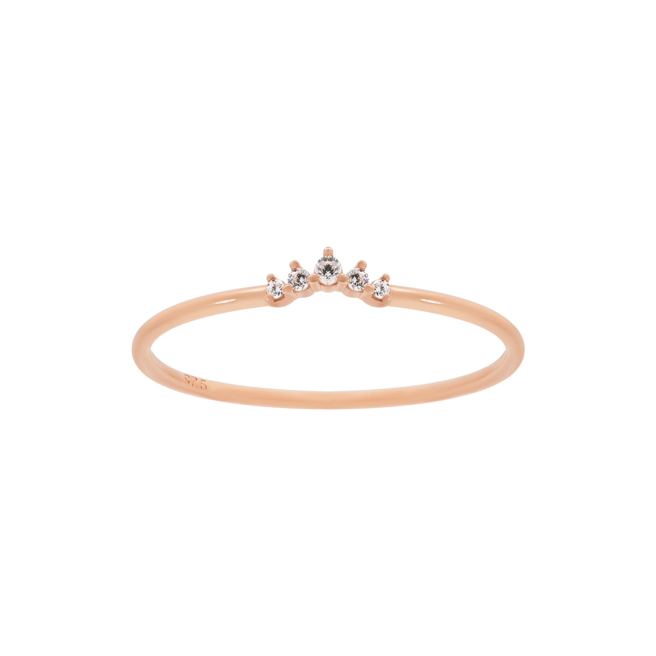 Arc Gemstone Fine Ring - Rose Gold