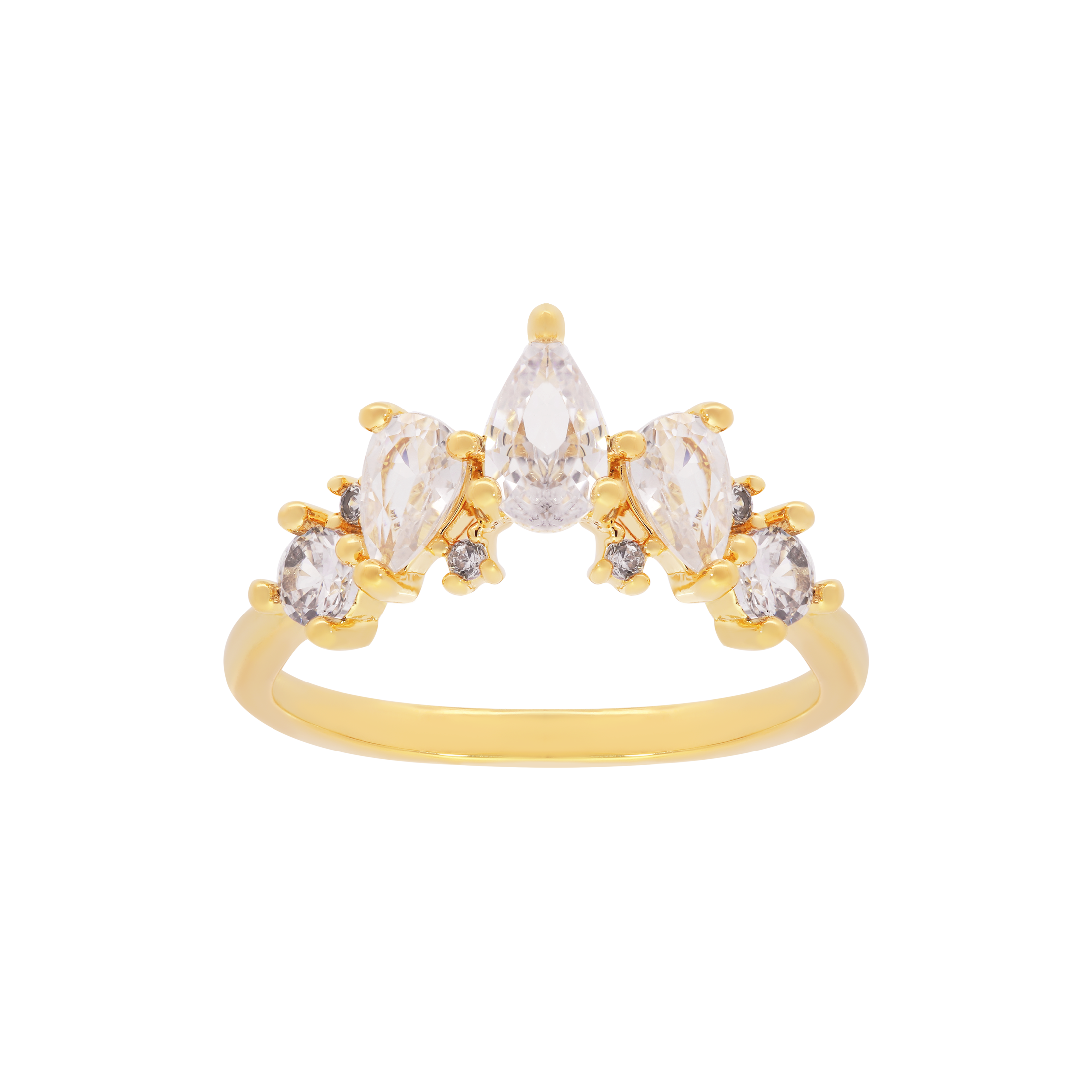 Athena Tiered Gemstone Ring - Gold