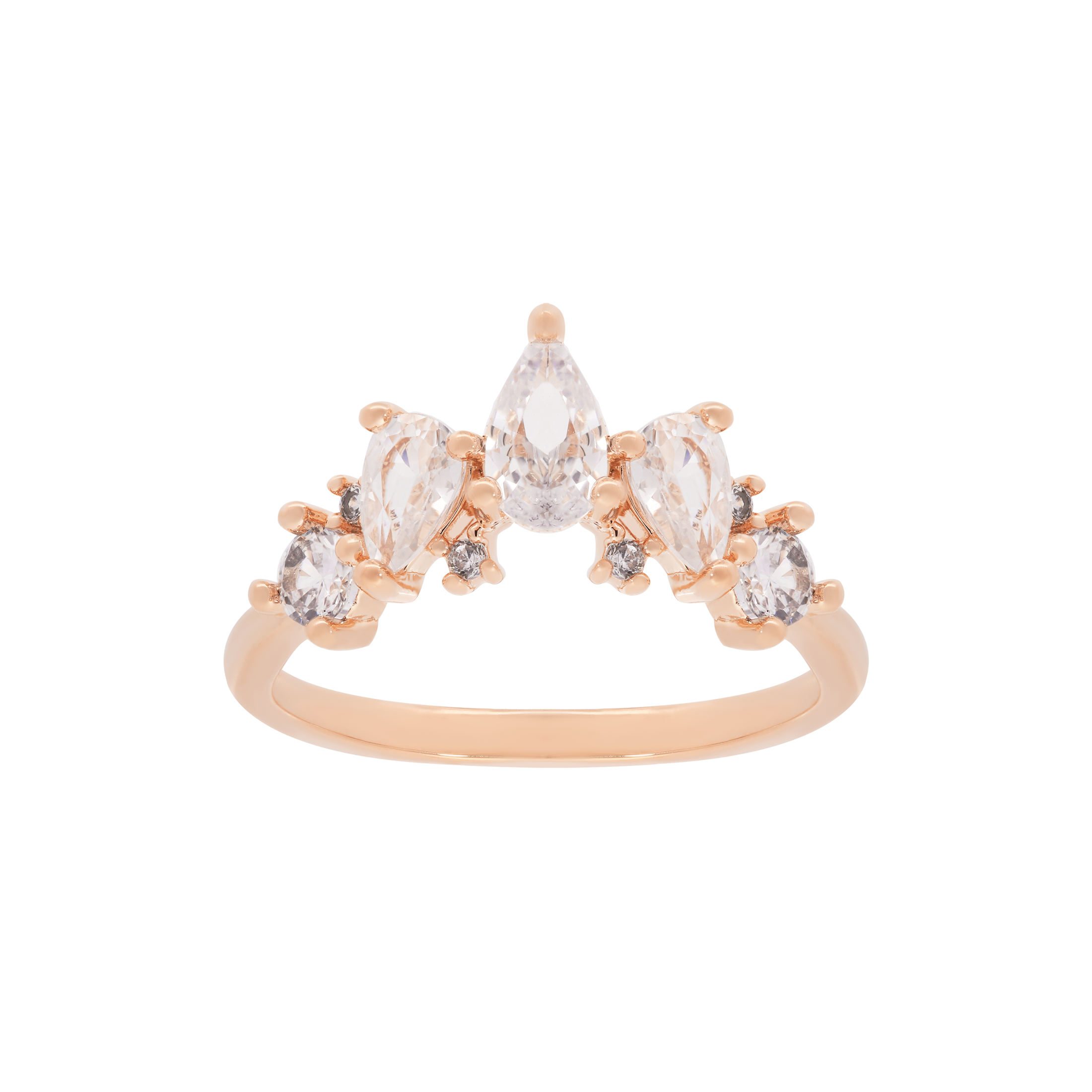 Athena Tiered Gemstone Ring - Rose Gold