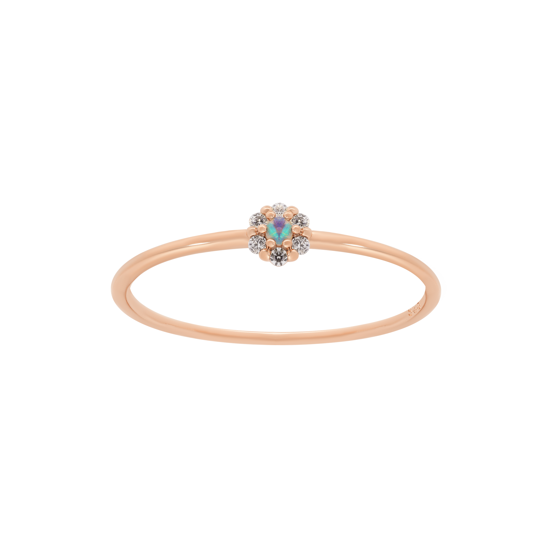 Calypso Moonstone and Gemstone Surround Ring - Rose Gold