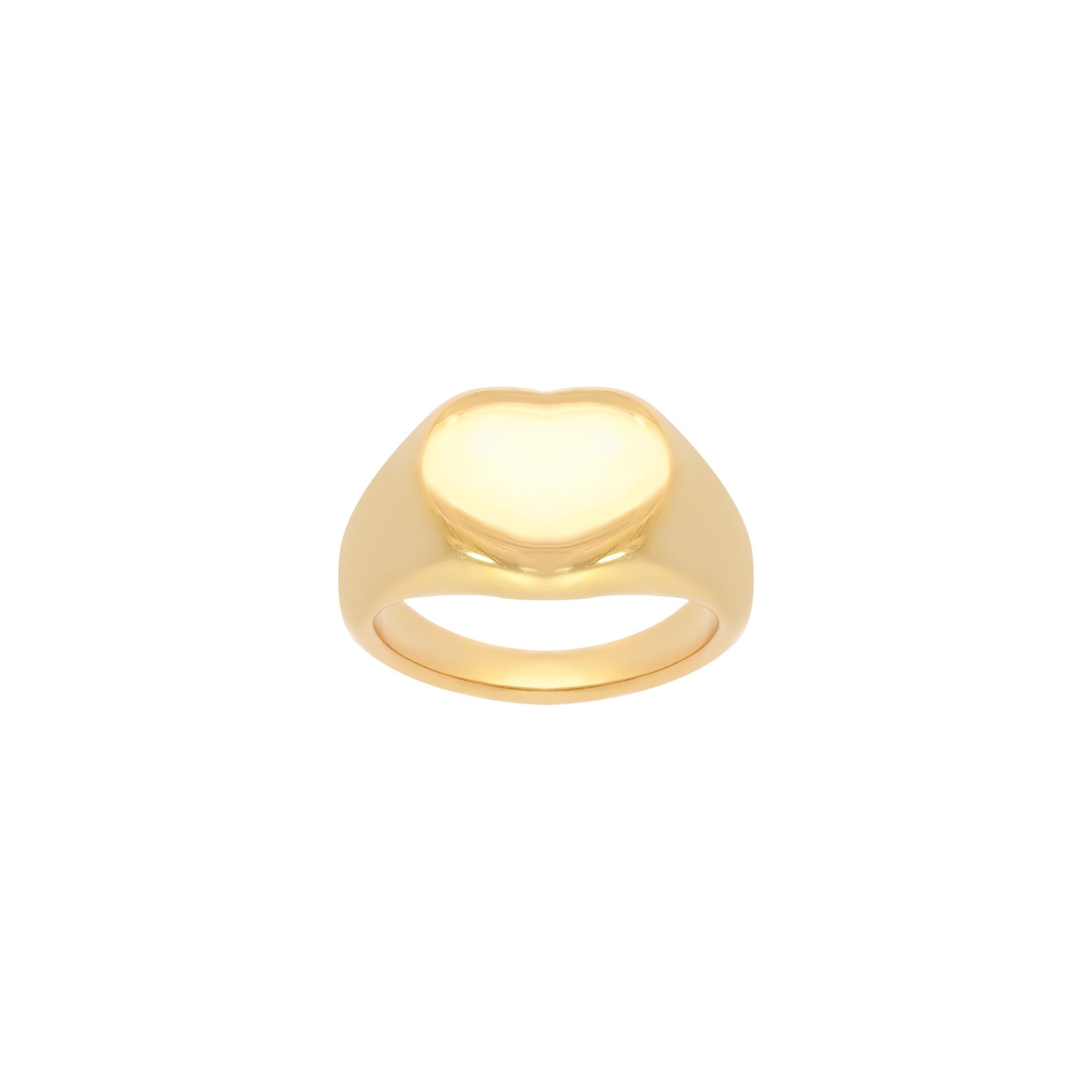 Love Club Heart Signet Engravable Ring - Gold