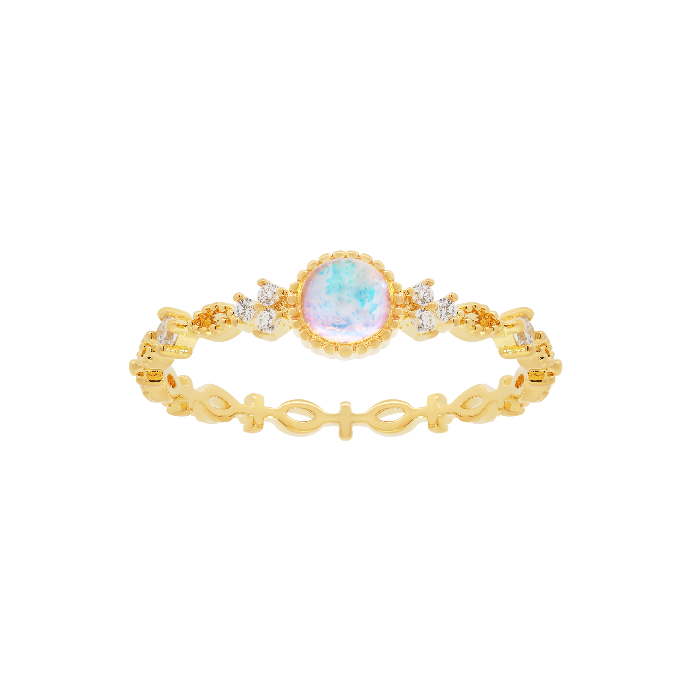 Oracle Filigree Moonstone Ring - Gold