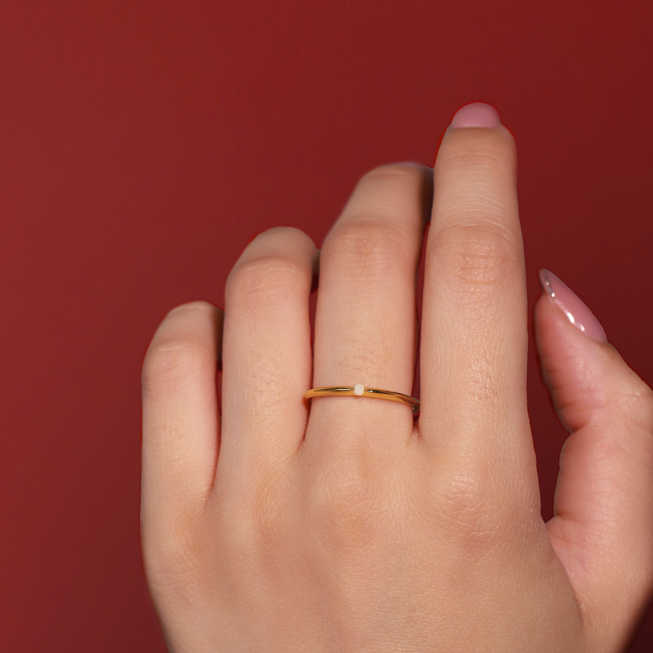Orion Opal Ring On Model - Gold