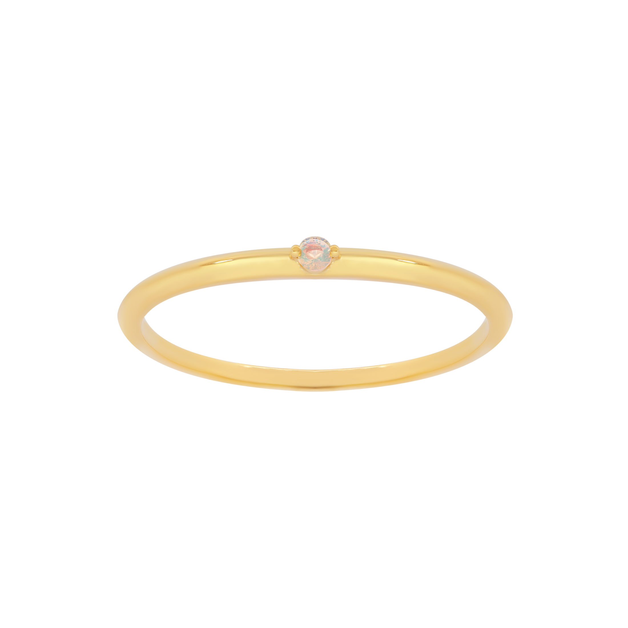 Orion Opal Fine Band Ring - Gold