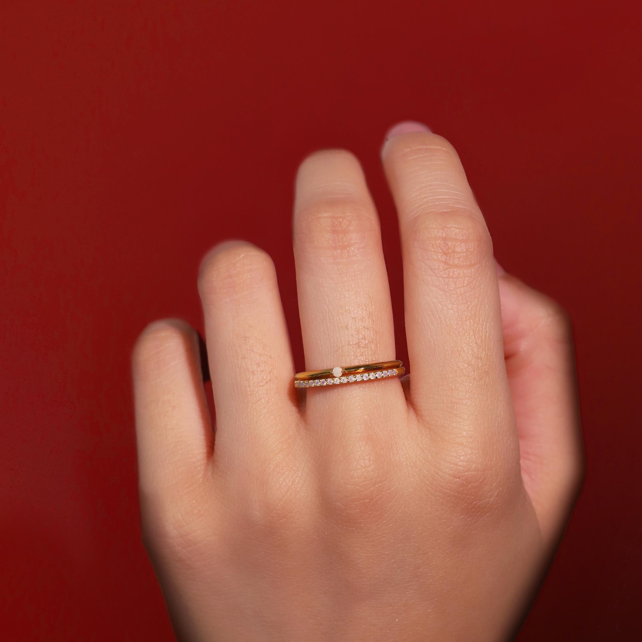 Orion Opal Ring On Model 2 - Gold