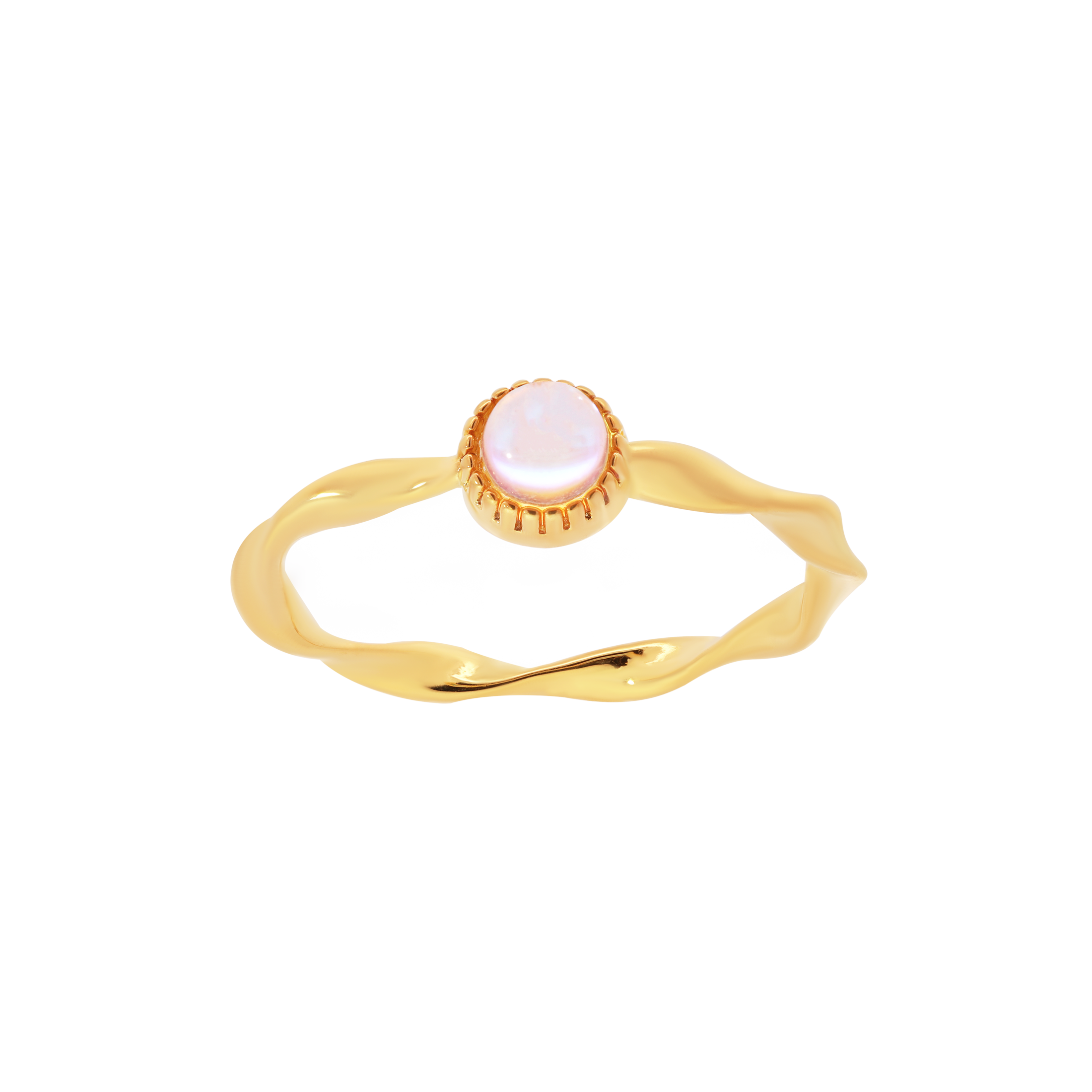 Talia Moonstone Twist Band Ring - Gold