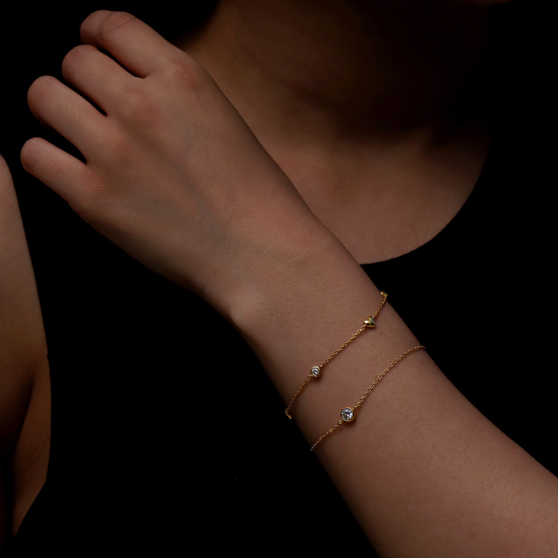 Maxim Gemstone Bracelet On Model - Gold