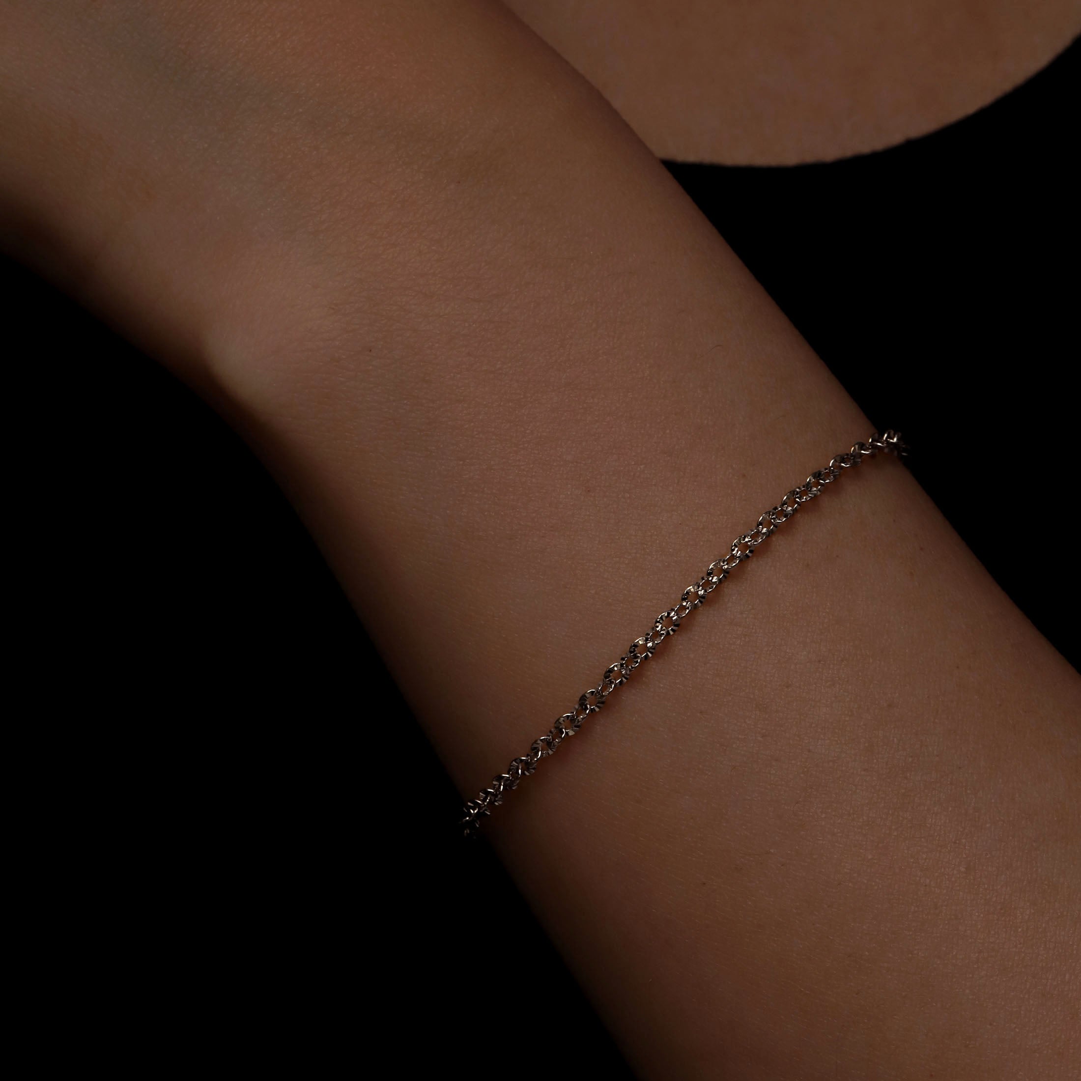 Florence Belcher Chain Bracelet On Model 2 - Silver