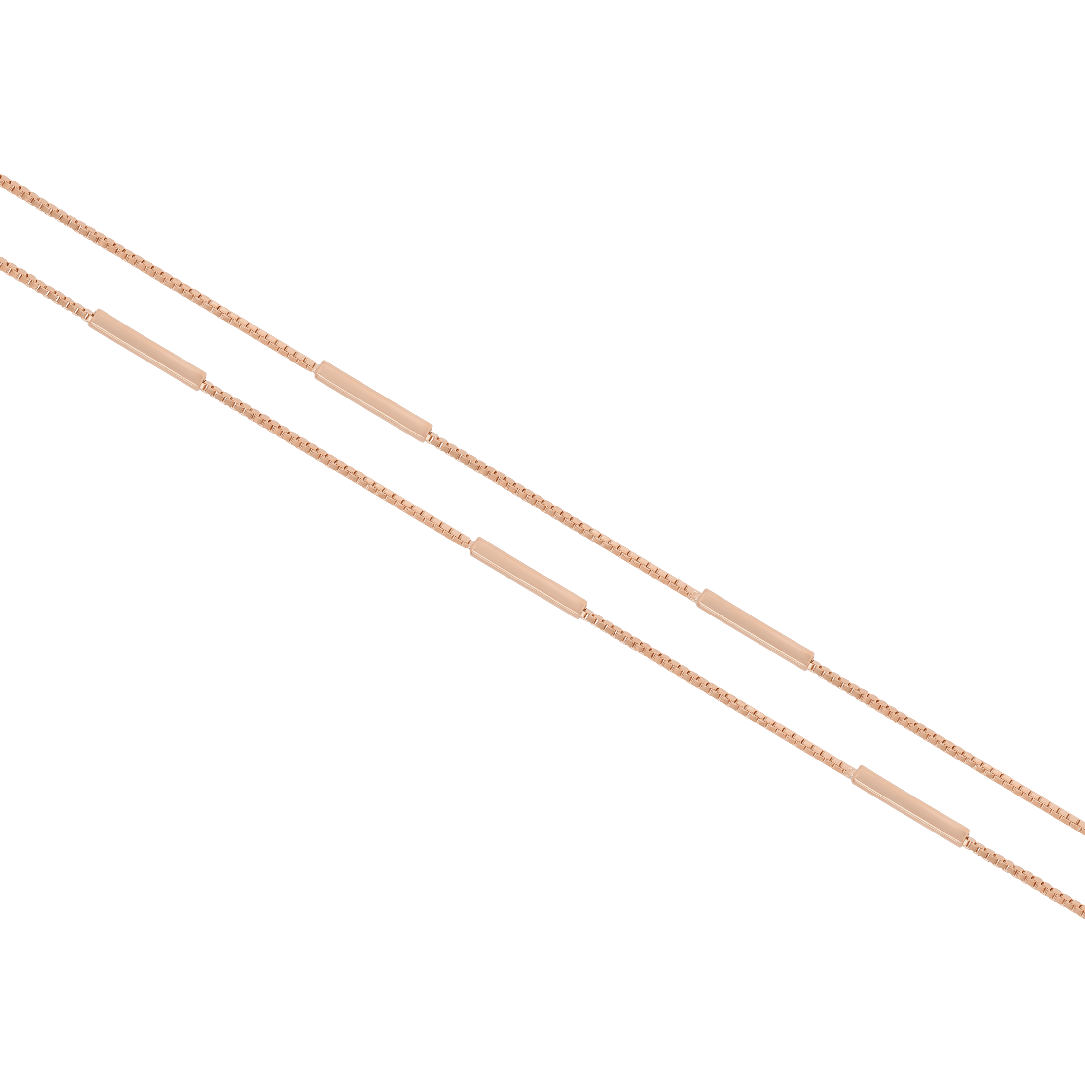 Illusion Double Bar Chain Bracelet - Rose Gold