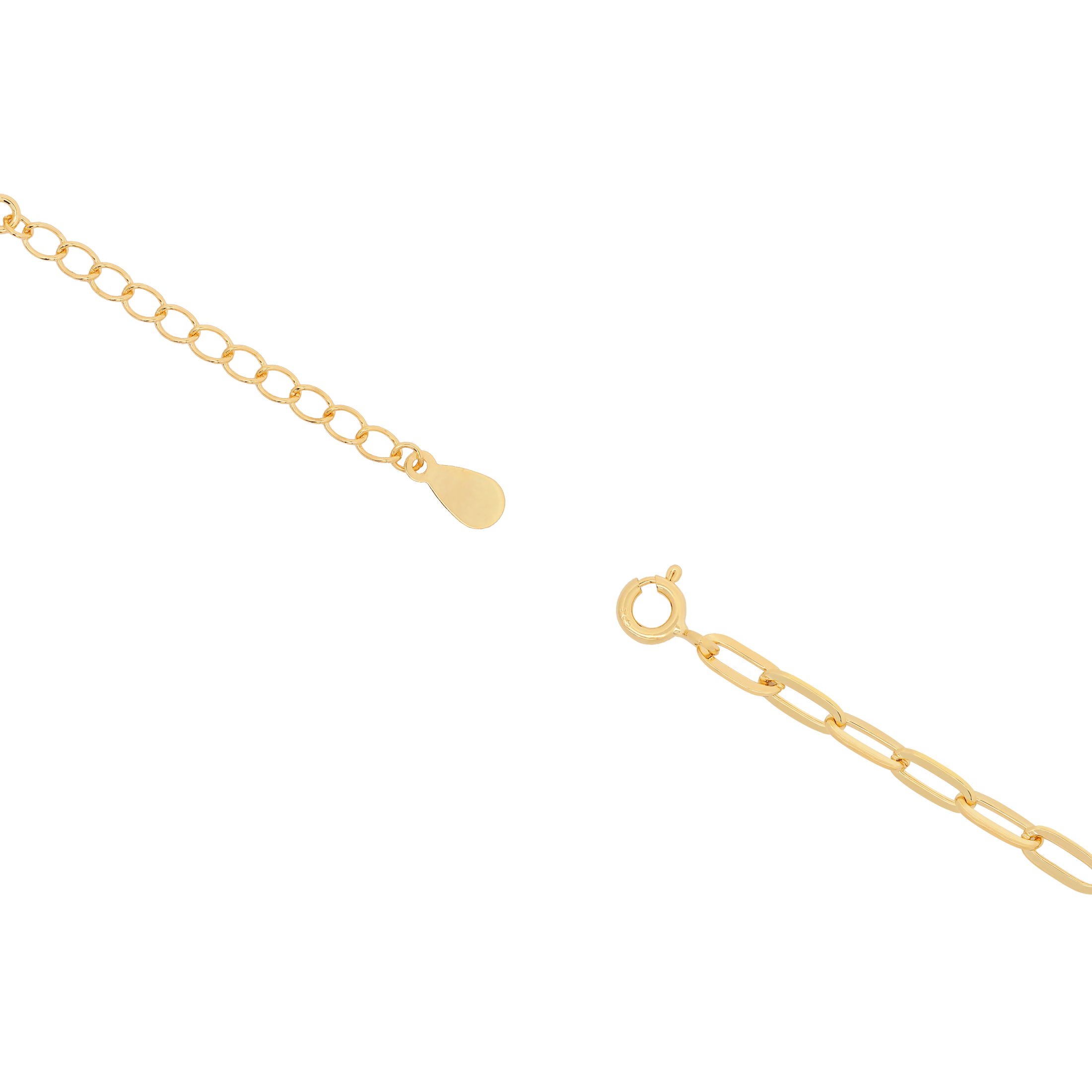 Macey Gemstone Tennis & Paperclip Chain Bracelet Clasp - Gold