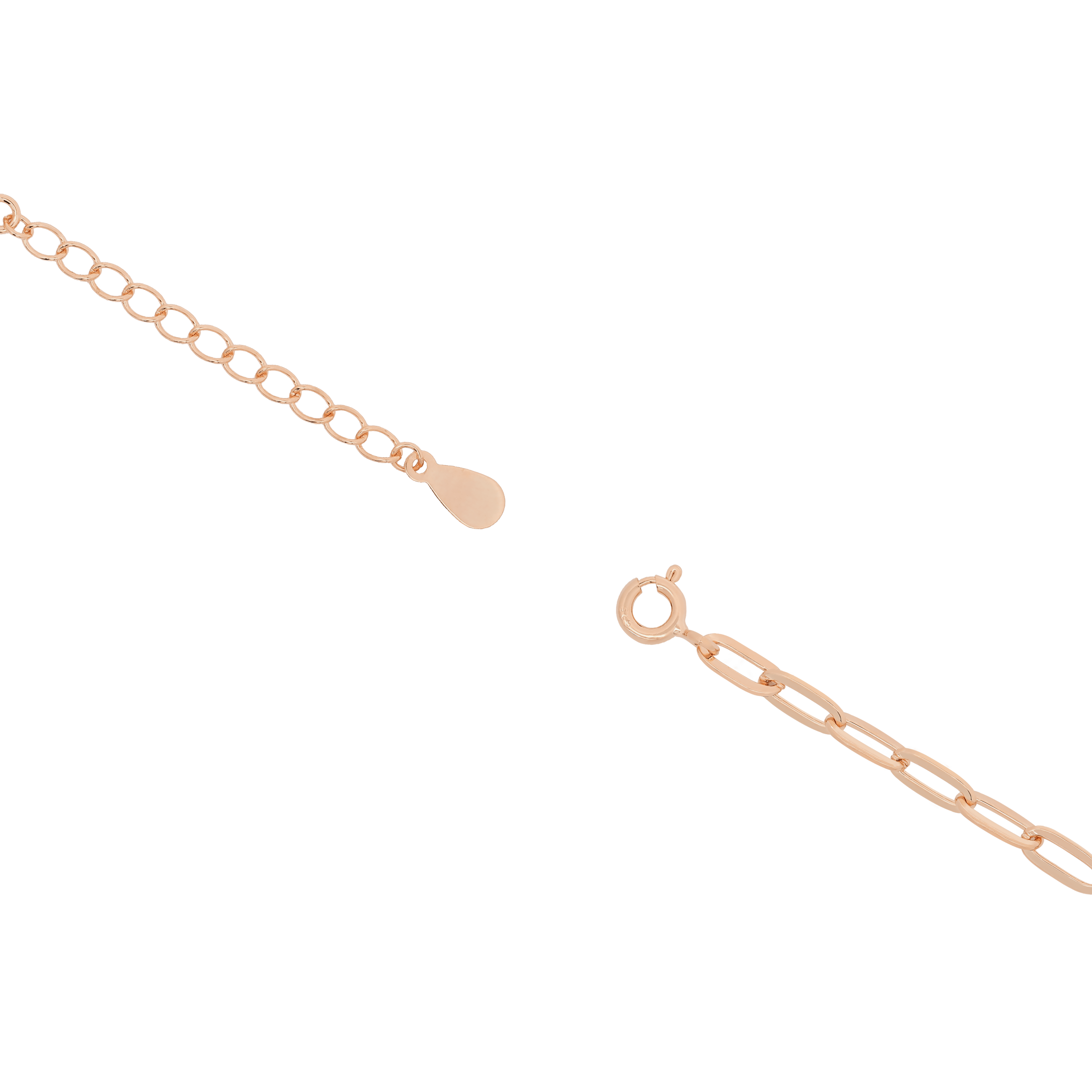 Macey Gemstone Tennis & Paperclip Chain Bracelet Clasp - Rose Gold