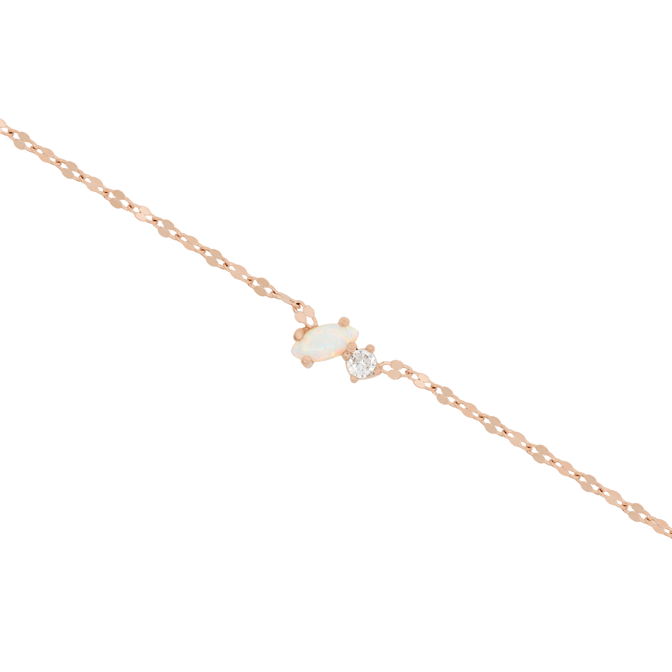 Oasis Opal & Gemstone Fine Marina Chain Bracelet - Rose Gold